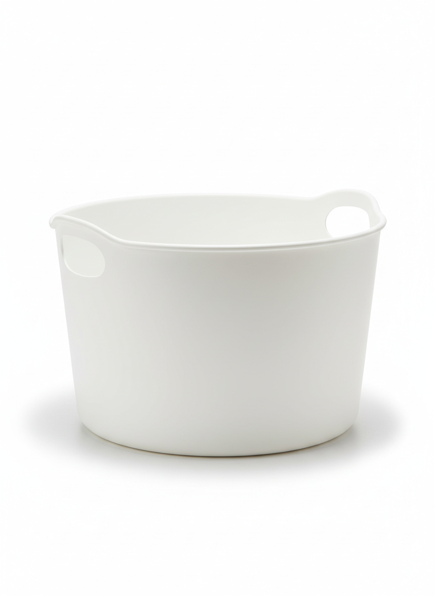 Decorative Basket with Integrated Carry Handles