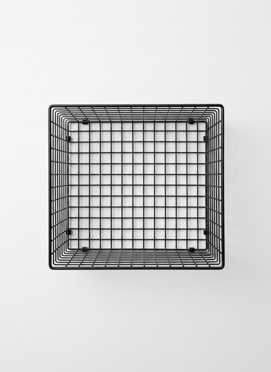 Decorative Basket with Square Wire Grid